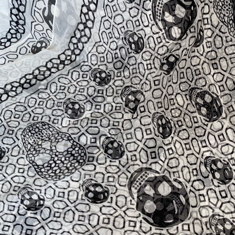 Alexander McQueen Skull Silk Chiffon Scarf
